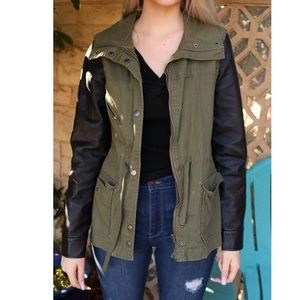 Canvas & leather jacket